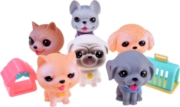 Juego de figuras de perros de goma