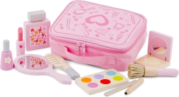 Set de maquillaje de madera en maletín