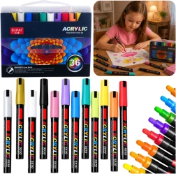 Set de rotuladores acrílicos impermeables en maletín, 36 uds