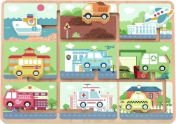 Laberinto de madera con vehículos Tooky Toy