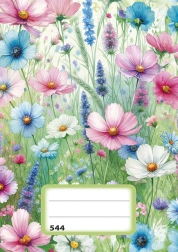 Cuaderno A5 rayado con motivo floral, 40 hojas