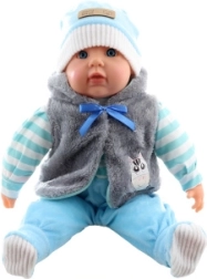 Muñeco bebé grande niño 55 cm con ropa a rayas