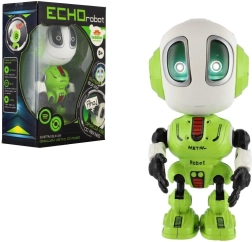 Robot Echo verde 12 cm con sonido y luz a pilas