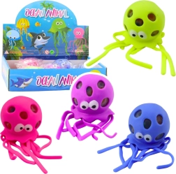 Goma antiestrés con forma de pulpo con bolitas de gel