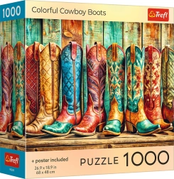 Puzzle Trefl de botas vaqueras coloridas de 1000 piezas