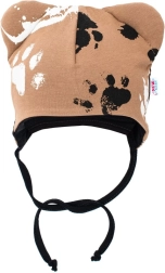 Gorrito de algodón para bebé con orejitas New Baby Paw color mostaza