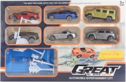 Set de coches lanzadores con señales y pista