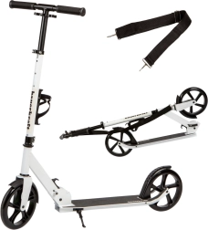 Patinete urbano plegable para niños y adolescentes, altura ajustable, ruedas de 200 mm – Portabotellas