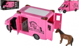 Transportador de caballos rosa con efectos