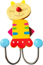 Perchero de madera gatito