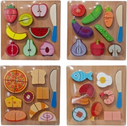 Rompecabezas de madera de alimentos con cuchillo (variante aleatoria) - 1 pieza