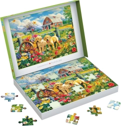 Puzzle EUROGRAPHICS Connecting Pieces Cachorros en primavera 48 piezas