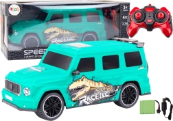 Coche RC con dinosaurios 1:10 verde