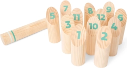 Juego finlandés de bolos Mölkky – juego familiar de madera para exterior