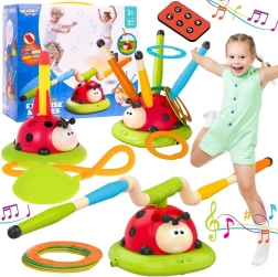 Woopie juego interactivo 3 en 1 para niños: barra saltarina, lanzador de cohetes y lanzamiento de aros Biedronka