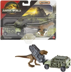 Matchbox Mundo Jurásico transportador de dinos – set de juego con vehículo y dinosaurios