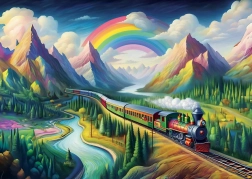 Tren arcoíris Puzzle de 260 piezas