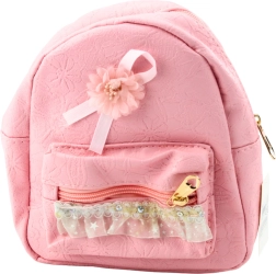 Mochila infantil rosa con lazo y volante