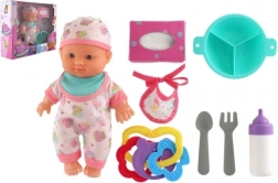 Muñeca bebé 22 cm con cuerpo rígido y accesorios