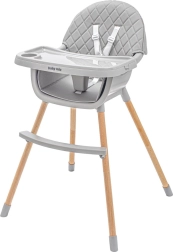 Silla de comedor Baby Mix 2 en 1 con patas de madera y bandeja desmontable