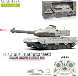 Tanque blanco teledirigido con disparo de bolas de gel