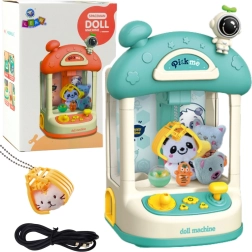 Inteligente juego infantil en caja: máquina azul para atrapar peluches y bolitas