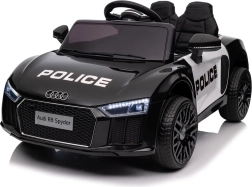 Coche policía eléctrico infantil AUDI R8 a batería con mando a distancia, ruedas EVA, arranque suave, MP3 y LED
