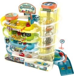 Garaje de varias plantas con ascensor para 6 coches con efectos de luz y sonido