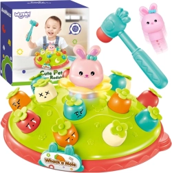 Woopie juego interactivo de golpear al topo – diversión educativa con martillito y zanahorias