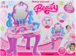 Tocador infantil con espejo y accesorios