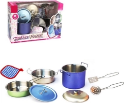 Set de cocina metálico para niños, 8 piezas