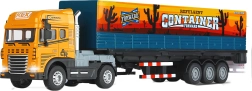 Camión tractor metálico con contenedor de 40 cm con efectos de luz y sonido
