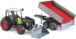 Bruder tractor CLAAS Nectis 267F con cargador frontal y remolque volquete