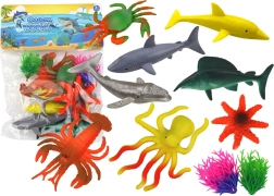 Set de figuras de animales marinos con plantas – 8 piezas