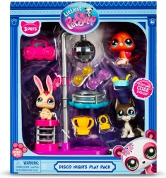 Littlest Pet Shop Disco Nights – set de figuras con 3 animalitos