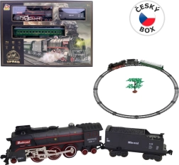 Conjunto de Tren con Locomotora de Vapor a Pilas con Luz y Sonido