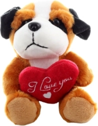 Perrito de peluche con corazoncito 14 cm
