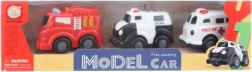 Set de tres vehículos de rescate con mecanismo de retroceso