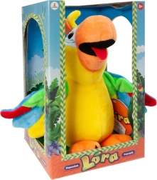 Lora, el loro de peluche parlante