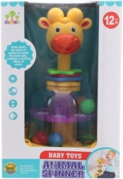 Pato con bolitas jirafa: juguete interactivo giratorio para bebés 12m+