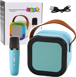 Altavoz de karaoke inalámbrico con micrófono K12 RGB Bluetooth azul