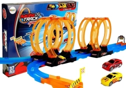 Pista de carreras con 4 loops, 2 cochecitos, longitud 181 cm
