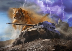Puzle TREFL Premium Plus World of Tanks: Tiger II 1000 piezas