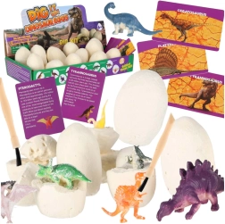 Set arqueológico huevos de dinosaurio – excavaciones con figuritas, 12 huevos