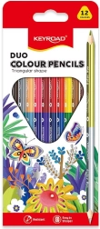 Lápices de colores Keyroad dúo triangulares, de doble punta, 12 colores
