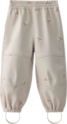Pantalones infantiles de softshell LEOKID Vic Silver Cloud Flower – Talla 116