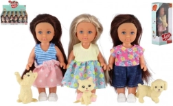 Muñeca con mascota 12 cm en caja, 3 tipos