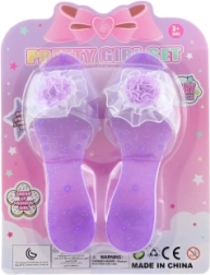 Pistolas de plástico moradas con flor - 1 pieza