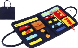 Tablero educativo de fieltro para habilidades motoras con cremalleras, botones y hebillas 24 × 27 × 4 cm