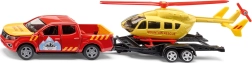Siku Super servicio de rescate de montaña Nissan Navara con helicóptero